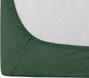 PrzytulneMieszkanie.pl Bawełniane prześcieradło z gumką STANDARD 90 x 200 cm ciemnozielone