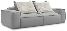 Jasnoszara sofa z imitacji skóry 260 cm Boheme – Bobochic Paris