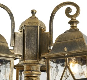 Zewnetrzna klasyczny lampion zewnętrzny antyczne złoto z przezroczystym szkłem 198 cm IP44 - London klasyczny/Antyczny Oswietlenie zewnetrzne