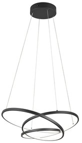 Lampa wisząca LED ze ściemniaczem w kolorze matowej czerni Darvin – Trio