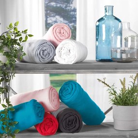 Jasnoszare dżerzejowe prześcieradło z gumką 90x190 cm Jersy – douceur d'intérieur