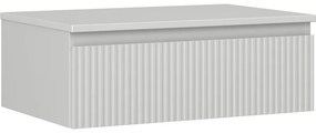 Mexen Rivel szafka łazienkowa podumywalkowa 70 cm z blatem, 1 szuflada, ryflowana , szara mat - 91A20-07023-1-BFC62