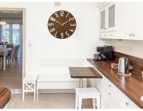 Zegar na ścianę nowoczesny drewniany z dużymi cyframi okrągły cichy loft