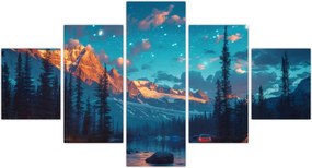 Obraz - Kemping w górach (125x70 cm)