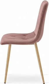 Różowe aksamitne krzesło LIBRA CLOUD ROSE