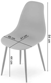 Ciemnoszare krzesło kuchenne metalowe H0-E74