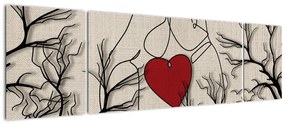 Obraz - Zakochana para (170x50 cm)