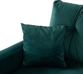 Sofa z Funkcją Spania SEUL Rozkładana Dwuosobowa Welurowa Zielona do Salonu
