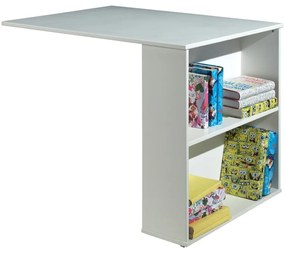 Białe podwyższone łóżko dziecięce z litego drewna sosnowego ze schowkiem 90x200 cm SCOTT – Vipack