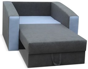 Szaro-niebieski rozkładany fotel amerykanka  - Dorilla 16X
