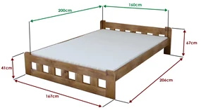 Łóżko Naomi podwyższone 160 x 200 cm, dąb Stelaż: Bez stelaża, Materac: Bez materaca