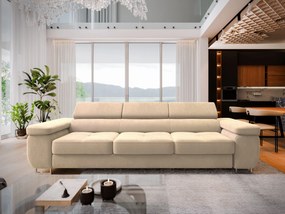 Masseno Sofa MOSINE z funkcją spania, Rozkładana sofa - Wanilia, MONOLITH 04