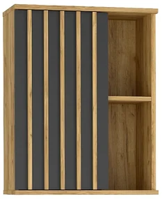 Wisząca szafka w stylu loft z czarnymi lamelami - Lironi 9X