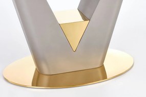 Stół rozkładany VALENTINO 160(220)x90 szary marmur/złoty HALMAR