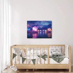 Obraz - Planety na wodzie (70x50 cm)