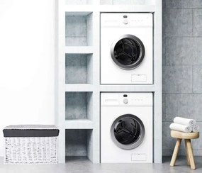 Biało Szary Kufer Z Lnianym Wkładem T1-Z40