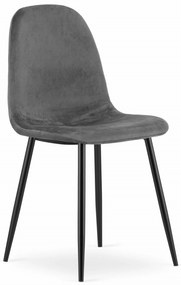 PROMOCJA Ciemnoszare krzesło aksamitne COMO z czarnymi nogami II jakość