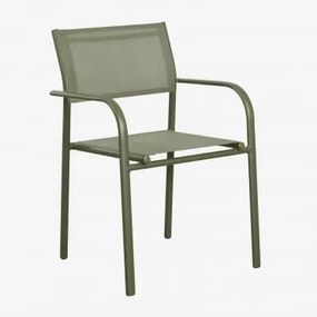 Stosowane Krzesło Ogrodowe Z Podłokietnikami Z Aluminium Olenia Intensywny Verde Olive - Sklum