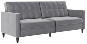 Jasnoszara aksamitna sofa 203 cm Hartford – Støraa