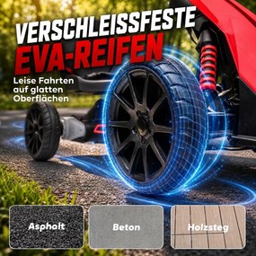 HOMCOM Elektryczny gokart dla dzieci 3-5 km/h z 2-stopniową regulacją prędkości, pasem bezpieczeństwa, kołami EVA, dla 3-8 lat | Aosom PL