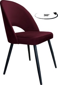 Krzesło Polo tkanina Welur noga metalowa krzesło tapicerowane do jadalni : Kolor nogi - Czarna stożek, Kolor tkaniny - VELVET - MG02, Typ siedziska - Siedzisko obrotowe 360°