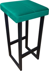 Hoker ALEX krzesło barowe tkanina Welur podstawa metalowa : Kolor Stelaża - Czarny , Kolor tkaniny - VELVET - MG20, Wysokość - 75 cm