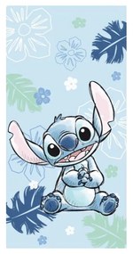 Niebieski bawełniany ręcznik dziecięcy 70x140 cm Lilo and Stitch "Ohana Blue" – Jerry Fabrics
