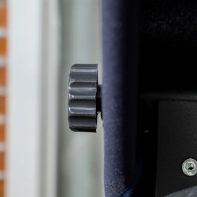 Outsunny Hollywoodzka Huśtawka Ogrodowa na 3 Osoby z Regulowanym Dachem Texteline Komfort i Styl Granatowy Czarny 198x118x168cm | Aosom PL