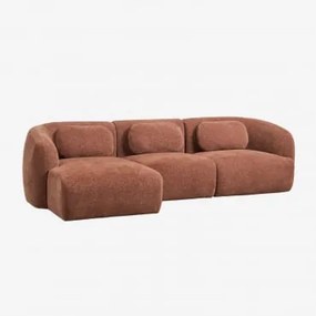 Sofa Modułowy Z Lewym Szezlongiem, 3-częściowy, Z Tkaniny Chenilla Coquette Szenila Rdzawy Brąz - Sklum