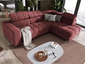 Narożnik PABLOS układ L strona Prawa w tkaninie VOGUE 08 regulowane zagłówki z funkcją spania