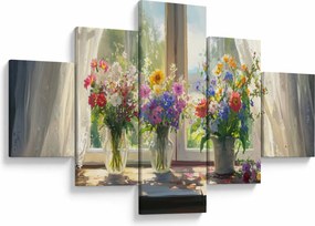 Obraz - Bukiet przy oknie (125x70 cm)