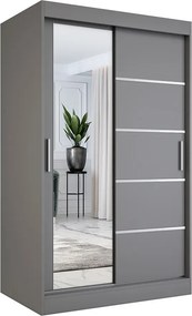 Antracytowa szafa przesuwna 120 cm P6-C45