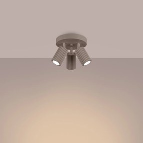 Plafon trzypunktowy KARBON 3P taupe okrągły SOLLUX  LIGHTING