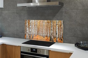 Panel szklany do Kuchni Jesienne Drzewa w Złocie