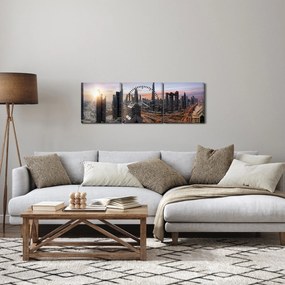 Obraz - Panorama Dubaju (z zegarem) (90x30 cm)