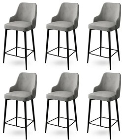 Zestaw krzeseł barowych Enox Grey, 6 szt.