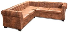 Klasyczny narożnik chesterfield Origo - rudy