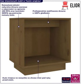 Drewniana minimalistyczna szafka nocna miodowy brąz L8-L17