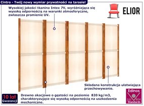 Kremowy parawan panelowy na taras - Cintro