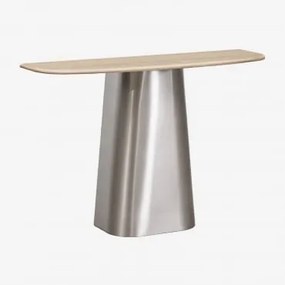 Konsola Do Przedpokoju 120x40 Cm Z Naturalnego Kamienia I Stali Nierdzewnej Moreila Travertine - Sklum