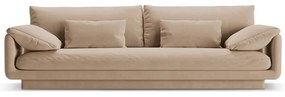 Beżowa aksamitna sofa 250 cm Torino – Micadoni