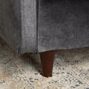 Sofa z Funkcją Spania TIVOLI Wersalka Rozkładana Dwuosobowa Szara Welurowa Nowoczesna do Salonu