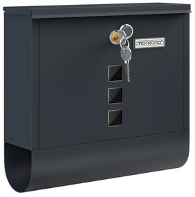 Monzana Skrzynka pocztowa z tubą na gazety POST, 30,5x10x33,5cm, antracyt