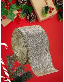 Wstążka świąteczna FESTIVE 5 cm x 2 m, złoto-srebrna