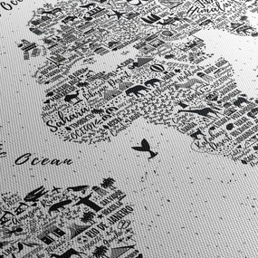 Obraz - Mapa piktogramów (z zegarem) (90x30 cm)