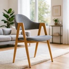 Krzesło Tapicerowane do Salonu RUIZ Szare Nowoczesne Loft