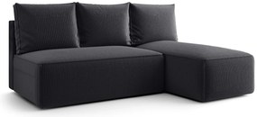 Grafitowa rozkładana sofa narożna z pojemnikiem  R2-W20