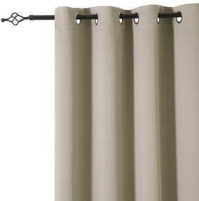 Beżowa zasłona OXFORD 140x250 cm Zawieszanie: Metalowe pierścienie