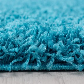 Dywan shaggy jednokolorowy turkusowy 60 cm x 110 cm