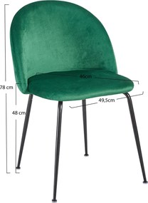 Zestaw 4 Krzese Black Dalnia Aksamitne